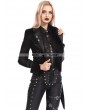Pentagramme Black Gothic Punk Two Tone Short 
Irregular Jacket for Women