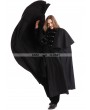 Pentagramme Black Gothic Vintage Long Coat with Detachable Shawl for Men