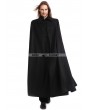 Pentagramme Black Gothic Vintage Long Coat with Detachable Shawl for Men