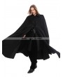 Pentagramme Black Gothic Vintage Long Coat with Detachable Shawl for Men