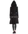 Pentagramme Black Gothic Hooded Double-Breasted Coat for Women