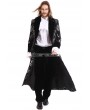 Pentagramme Sliver Printing Pattern Gothic Swallow Tail Long Coat for Men