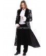 Pentagramme Sliver Printing Pattern Gothic Swallow Tail Long Coat for Men