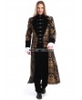 Pentagramme Gold Printing Pattern Gothic Swallow Tail Long Coat for Men