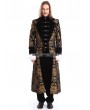 Pentagramme Gold Printing Pattern Gothic Swallow Tail Long Coat for Men