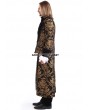 Pentagramme Gold Printing Pattern Gothic Swallow Tail Long Coat for Men