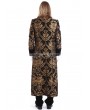 Pentagramme Gold Printing Pattern Gothic Swallow Tail Long Coat for Men