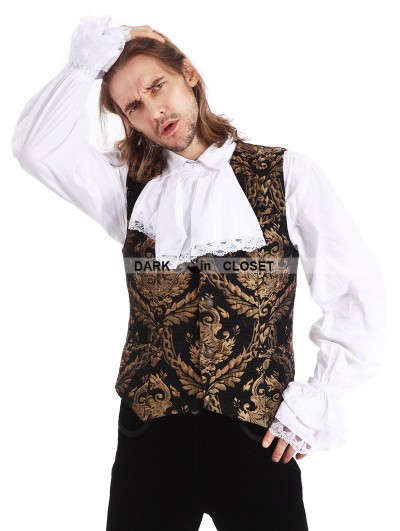 Pentagramme Gold Printing Pattern Gothic Vest for Men