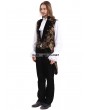 Pentagramme Gold Printing Pattern Gothic Swallow Tail Vest for Men