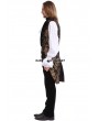 Pentagramme Gold Printing Pattern Gothic Swallow Tail Vest for Men