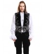 Pentagramme Silver Printing Pattern Gothic Swallow Tail Vest for Men