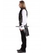 Pentagramme Silver Printing Pattern Gothic Swallow Tail Vest for Men