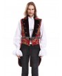 Pentagramme Red Printing Pattern Gothic Swallow Tail Vest for Men