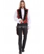 Pentagramme Red Printing Pattern Gothic Swallow Tail Vest for Men