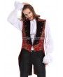 Pentagramme Red Printing Pattern Gothic Swallow Tail Vest for Men