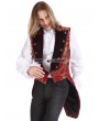 Pentagramme Red Printing Pattern Gothic Swallow Tail Vest for Men