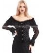 Pentagramme Black Off-the-Shoulder Long Sleeves Gothic Shirt for Women