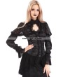 Pentagramme Black Vintage Long Sleeves Asymmetric Gothic Shirt for Women