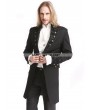 Pentagramme Black Vintage Pattern Gothic Swallow Tail Jacket for Men