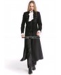 Pentagramme Black Vintage Pattern Gothic Long Double-Breasted Trench Coat for Men