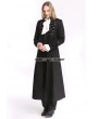 Pentagramme Black Vintage Pattern Gothic Long Double-Breasted Trench Coat for Men