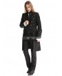 Pentagramme Black Vintage Pattern Gothic Double-Breasted Swallow Tail Jacket for Men