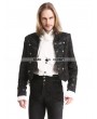 Pentagramme Black Vintage Pattern Gothic Two Wear Double-Breasted Coat for Men