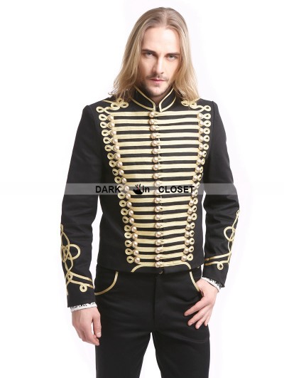 Pentagramme Black Gold Vintage Gothic Palace Style Short Jacket for Men