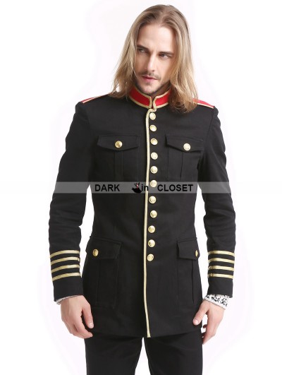 Pentagramme Black Gothic Military Uniform Jacket for Men