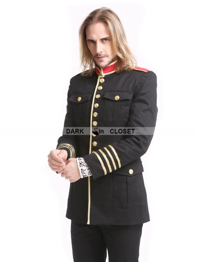Pentagramme Black Gothic Military Uniform Jacket for Men - DarkinCloset.com