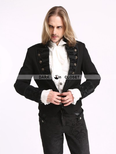 Pentagramme Black Vintage Pattern Gothic Short Jacket for Men