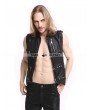 Pentagramme Black PU Leather Rivets Gothic Punk Waistcoat for Men