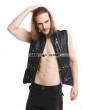 Pentagramme Black PU Leather Rivets Gothic Punk Waistcoat for Men