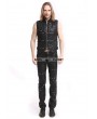 Pentagramme Black PU Leather Rivets Gothic Punk Waistcoat for Men