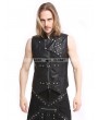 Pentagramme Black PU Leather Gothic Punk Waistcoat for Men