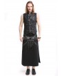 Pentagramme Black PU Leather Gothic Punk Waistcoat for Men