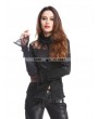 Pentagramme Black Long Sleeves Beading Gothic Blouse for Women