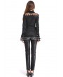 Pentagramme Black Long Sleeves Beading Gothic Blouse for Women