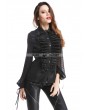 Pentagramme Black Gothic Dot Ruffles Blouse for Women