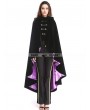 Pentagramme Black and Purple Gothic Female Woolen Long Hoodie Cape