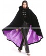 Pentagramme Black and Purple Gothic Female Woolen Long Hoodie Cape