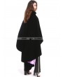 Pentagramme Black and Purple Gothic Female Woolen Long Hoodie Cape
