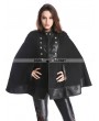 Pentagramme Black Vintage Gothic Double-Breasted Cape for Women