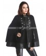 Pentagramme Black Vintage Gothic Double-Breasted Cape for Women