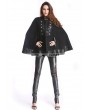 Pentagramme Black Vintage Gothic Double-Breasted Cape for Women