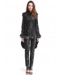 Pentagramme Black Gothic PU Leather Swallow Tail Jacket for Women