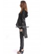 Pentagramme Black Gothic PU Leather Swallow Tail Jacket for Women