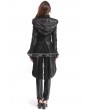 Pentagramme Black Gothic PU Leather Swallow Tail Jacket for Women