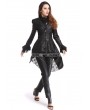 Pentagramme Black Gothic PU Leather Swallow Tail Jacket for Women