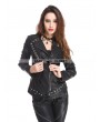 Pentagramme Black PU Leather Rivets Gothic Punk Short Jacket for Women